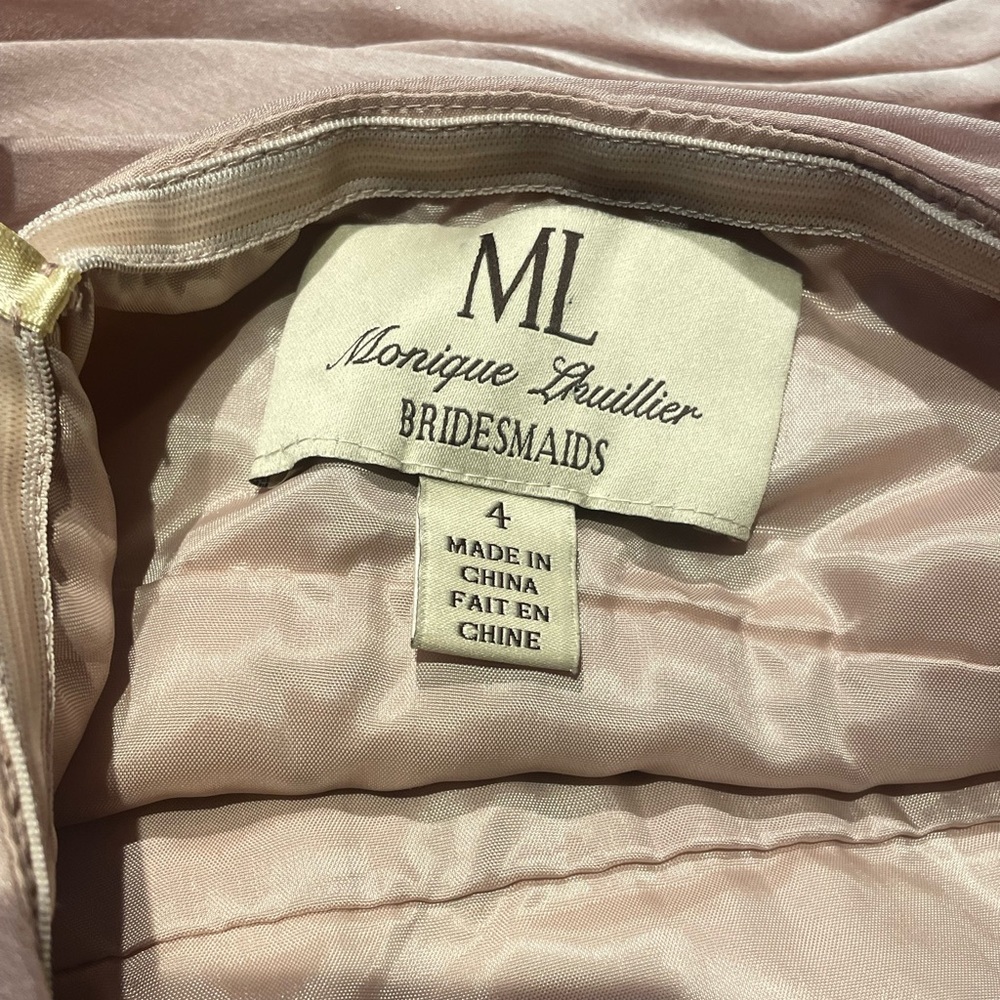 ML Monique Lhuillie Bridesmaids Dress. Dusty Rose Color Size 4 - Picture 15 of 15
